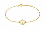 14K Gold Mother of Pearl Flower Bracelet