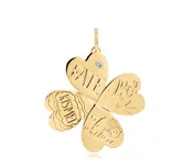27 mm Kismet 4 Leaf Clover Love Languages Pendant