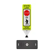 IRS Stop For Pedestrians Sign - Complete Unit with Base