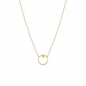 14k Circle Prong Diamond Necklace