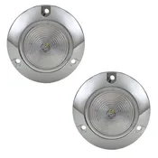 2" Round LED RV Marker Light | Clear/Red Surface Mount