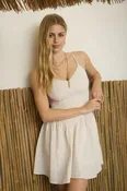 Basque Waist Spaghetti Strap Mini Dress