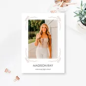 5x7 Double Sided Flat Card - GRAD (Bow Frame-1)