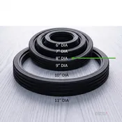 07-108 – 8″ Small Black Vinyl Tire – fits grooved 8″ Outside Diameter Rim
