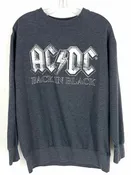 AC/DC Size S Gray/White Screen Print Tops Sweatshirt