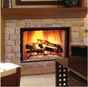 42" Biltmore Radiant Wood Burning Fireplace with Herringbone Brick Panels