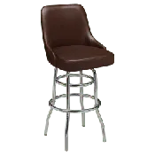 Premium Mauro Bucket Swivel Bar Stool with Chrome Frame