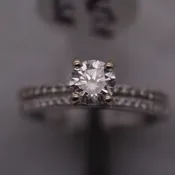 14K White Gold Bridal Set| 0.75CT Center| 1.00CT TW| Size 5.0 – #574