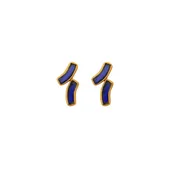 Arc Double Post Earrings - Cobalt