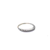 0.12ct Natural Diamond Vintage 1940's Platinum Wedding Engagement Band Ring