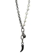 Sterling Silver Horn Chain and Pearl Necklace
