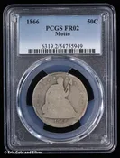 1866-P 50c Seated Liberty Half Dollar PCGS FR 02 | Motto