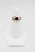 14Karat Natural Round Ruby and Diamond Ring