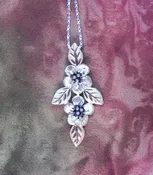 Forget Me Not Double Flower &amp; Black Hills Gold Pendant