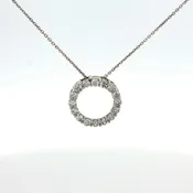 1.25ctw Diamond Circle of Life Pendant Necklace 14K White Gold