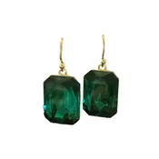 Culbreth's Jewelers Emerald Princess Drop Earrings - 18k Gold Plated Crystal Drop Earrings