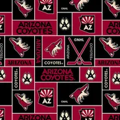Arizona Coyotes NHL Hockey Geometric Sykel Enterprises Polyester FLEECE Fabric NHL-012-COY