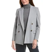 Brunello Cucinelli Light Grey Double Breasted Blazer Womens 38 / US 4 Corpcore