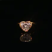 Heart-Shaped Lab Diamond Bezel Solitaire Ring in Yellow Gold