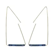 Architectural Triangle Indigo Hematite Earrings