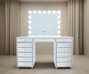 Natalia Mirrored Hollywood Makeup Vanity Station