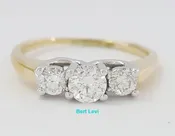 0.50 ct 14K & Platinum Three-Stone Round Cut Diamond Engagement Anniversary Ring
