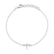 0.03CT 14K W/G DIAMOND DRAGONFLY MATTE BRACELET