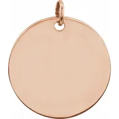 10 mm Disc Pendant Engravable in White Gold