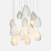 Kawa Porcelain Pendant Light, Cluster of 12