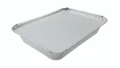 1 1/2 lb. Oblong Take-Out Foil Pan - Shallow w/Board Lid Combo 50/PK