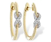 14K White and Yellow Gold Earrings With Diamonds
