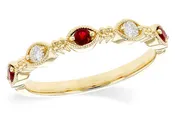 14K Gold Diamond and Ruby Band