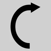 A15 Die Cut Curved Clockwise Arrow