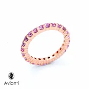 14 Karat Rose Gold Ring with Pink Sapphires