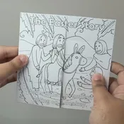 Interactive Easter Story Coloring Card for Kids (12-Pack) | Origami Gospel Craft