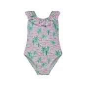Artsy Palms Pink UPF 50+ Mindy Crossback Swimsuit