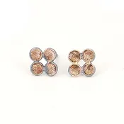 Four Square Gold and Silver Earrings — The Jeweler's Workbench