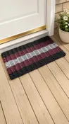 5 Stripe Lobster Rope Mat Black, Burgundy and Gray