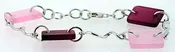 Sterling Silver Sea Glass Bracelet (Red, Pink)