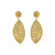 All Gold Leaf Handmade Crochet Earrings