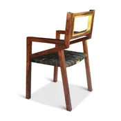 WINTRI - Luxury Dining Chair – Handmade Soild Rosewood, Brass & Leather - Set of 4