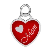 1216 Painted Mom Heart Charm