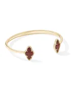 Abbie Pave Framed Cranberry Illusion Gold Cuff Bracelet