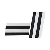2-Piece White & Black Striped Marble Vase