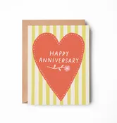 Big Red Heart Happy Anniversary Card