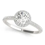 0.80ct Round White Gold Halo Engagement