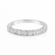 Bezel Set Multi-Shape Diamond Half Band with Milgrain Detail | Brilliant Fine + Custom Jewelry