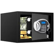 0.7 Cuft Small Home Safes Water Fireproof, Digital Personal Security Safe Box with Programmable Keypad and Spare Keys, Small Fireproof Safes for Home Money Medicine Valuables