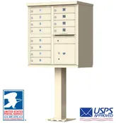 12 Tenant Door CBU Mailbox – USPS Approved (Includes Pedestal)