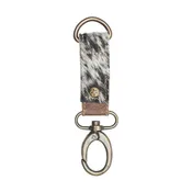 Cowhide Black & White Key Fob